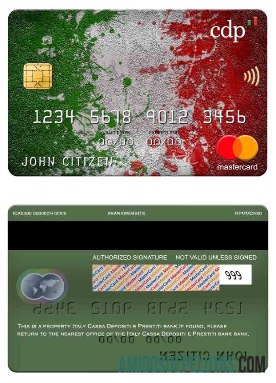 Italy Cassa Depositi E Prestiti Bank Mastercard modelo